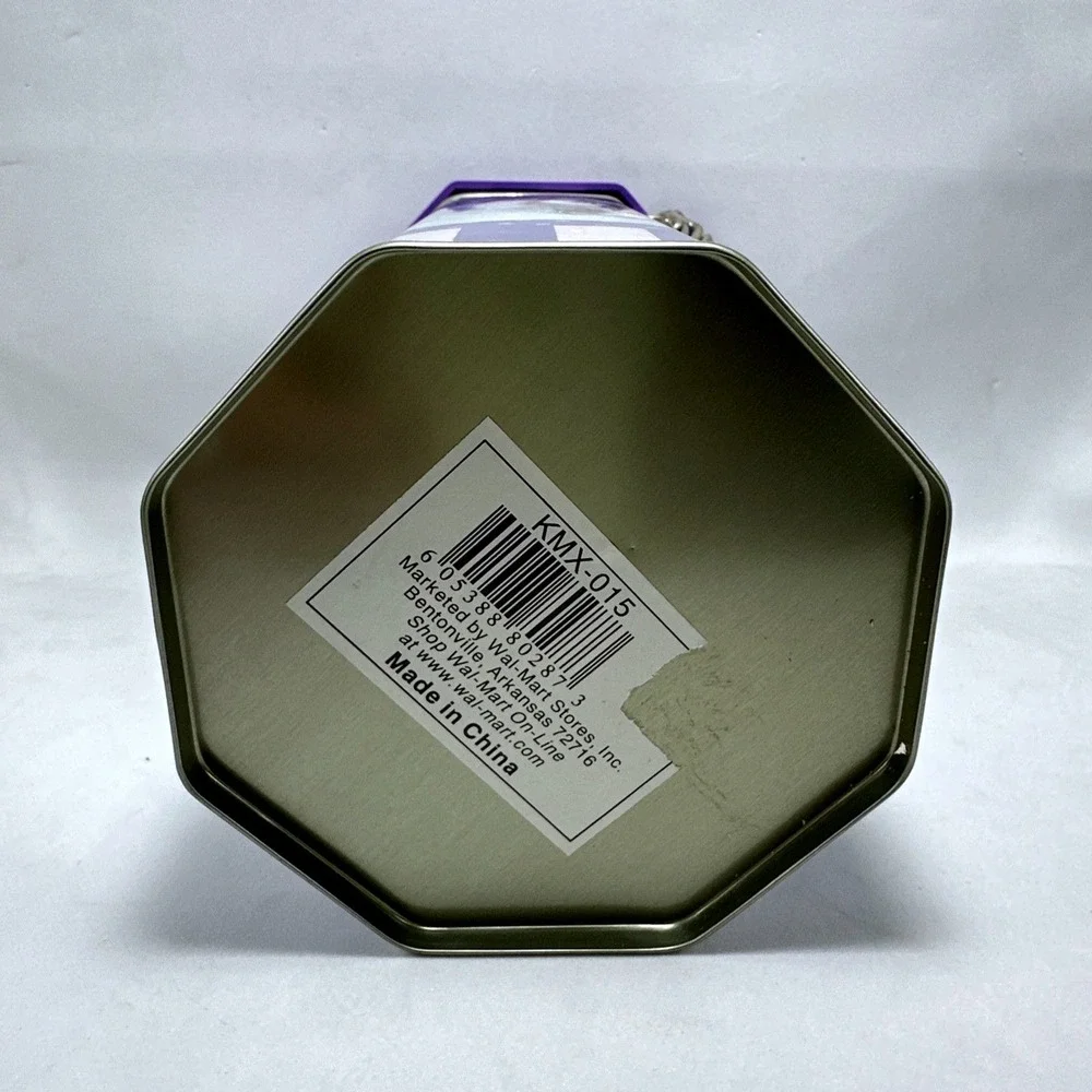 Penguin Canister Purple Lid‎ Metal Kitchen Storage Container Decor